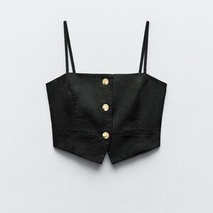 Zara LINEN BLEND TANK TOP